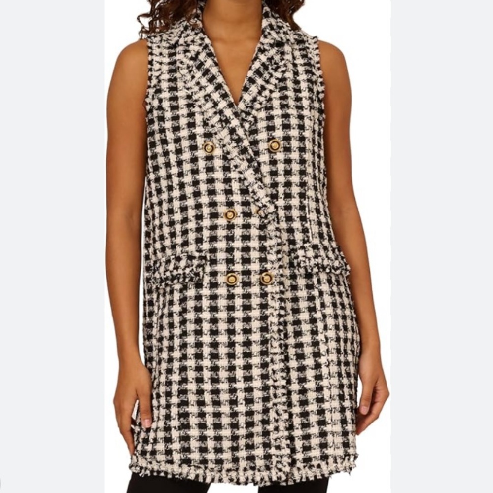 Adrianna Papell Women's Raw Edge Tunic Vest